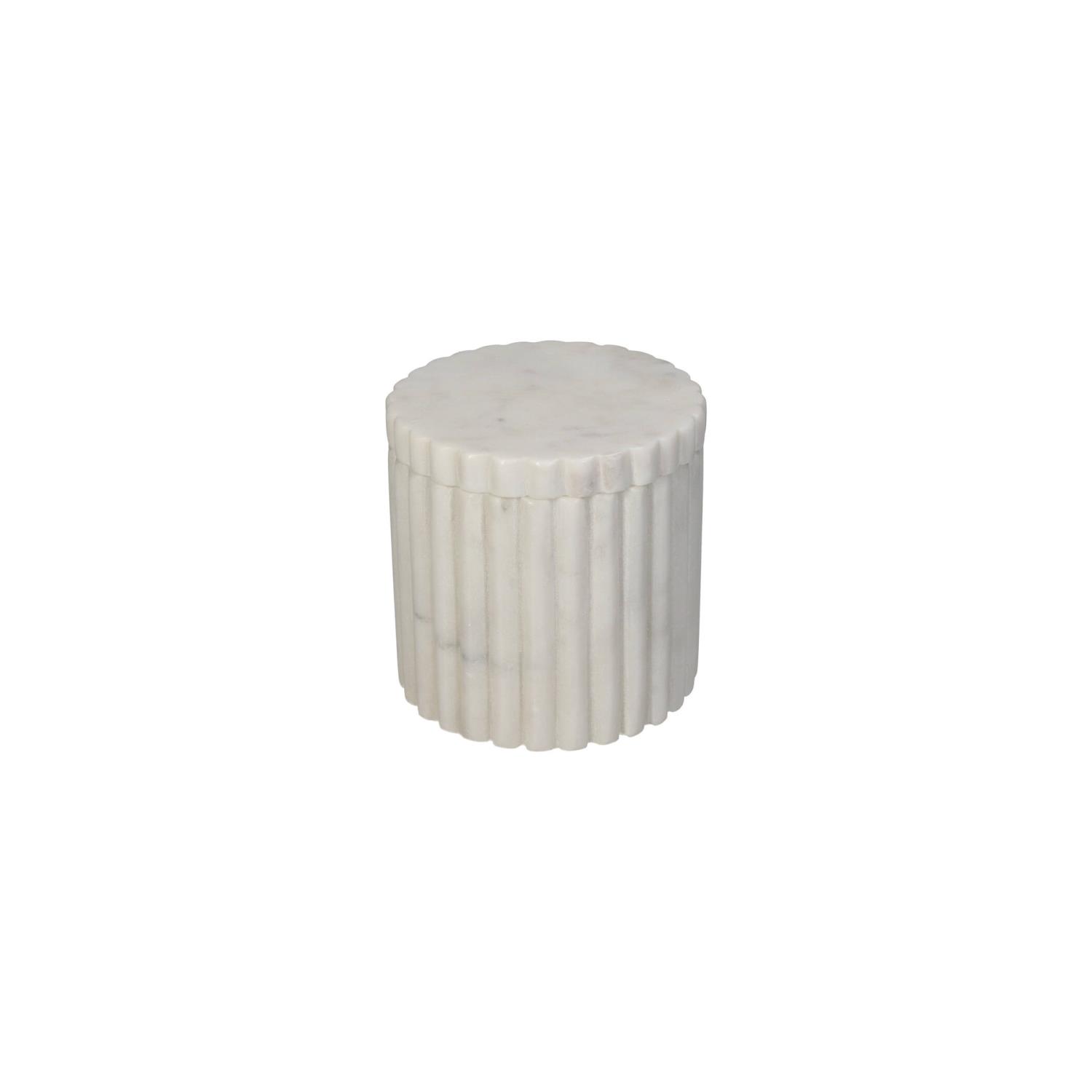 Cotten Jar Marble White 10c10c10cm Kal-4139