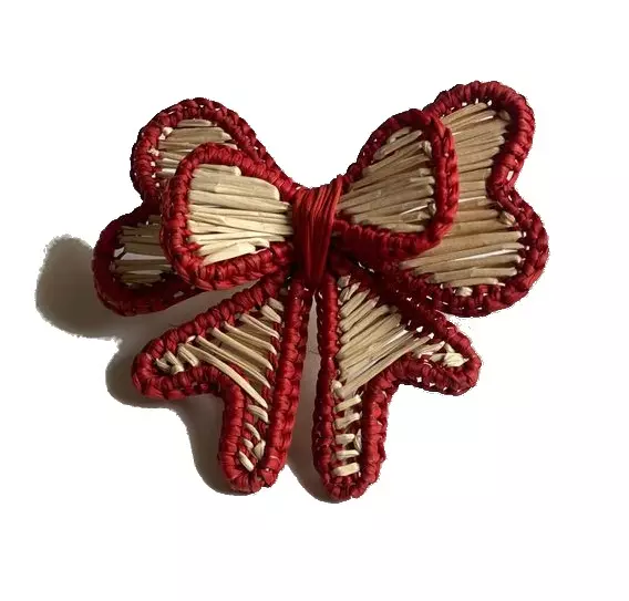 Napkin Ring Bow Red Trim