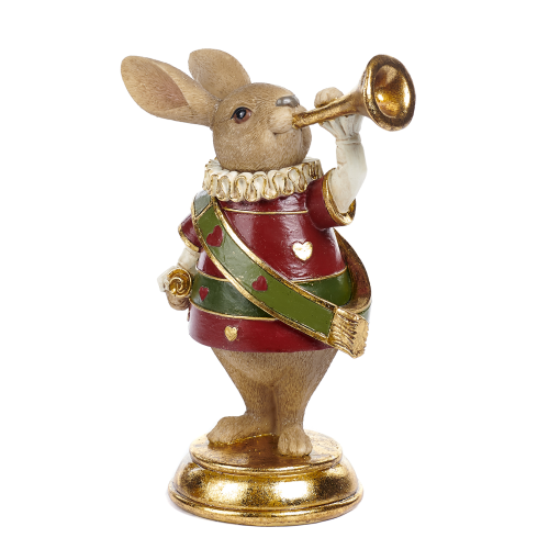 Rabbit W Trumpet Red/ Gold 25cm Mc 38034