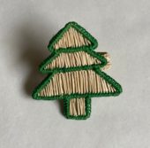 Pine Tree Napkin Ring Green Trim