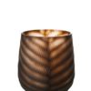 Vase Carved Glass Brown S 15,5x15,5x17cm 32029