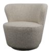 Swivel Chair Prato Latte Boucle 76x74h71cm 190-350