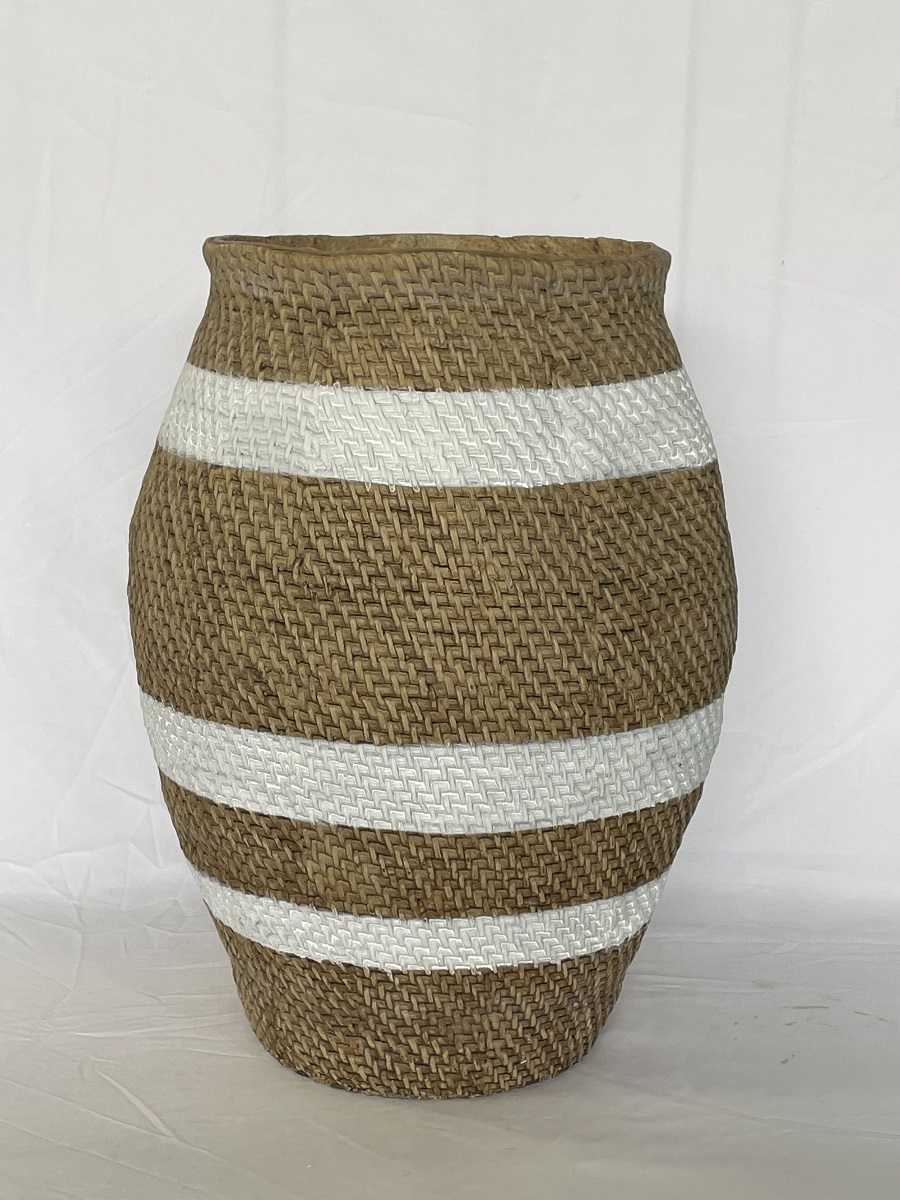 Ciment Vase Rattan 39xh51cm 270-241