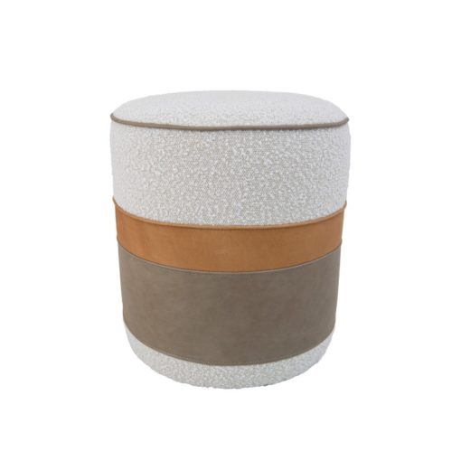 Oyama Stool Natural Boucle Birchwood & Leather 24505