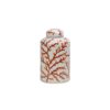 Cannister Coral White & Orange 13xh22cm 155-249