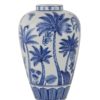 Vase "Palm" Blue & White h38cm 155-610