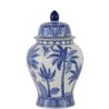 Jar " Palm" Blue & White 19xh36cm 155-611