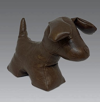 Doorstop Dog Feaux Lethaer Brown 31/9/24cm gia021