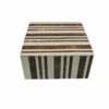 Box Sq Stripe Brown 15x15xh8cm deo015