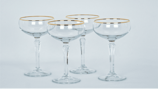 Champagne Glasses W/ Gold Rim did015