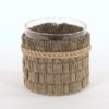 Rope Glass Votive Natural Brown 15x15cm 73444