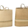 Basket Stripe Natur/ Green Large 62x28xh60cm 51949