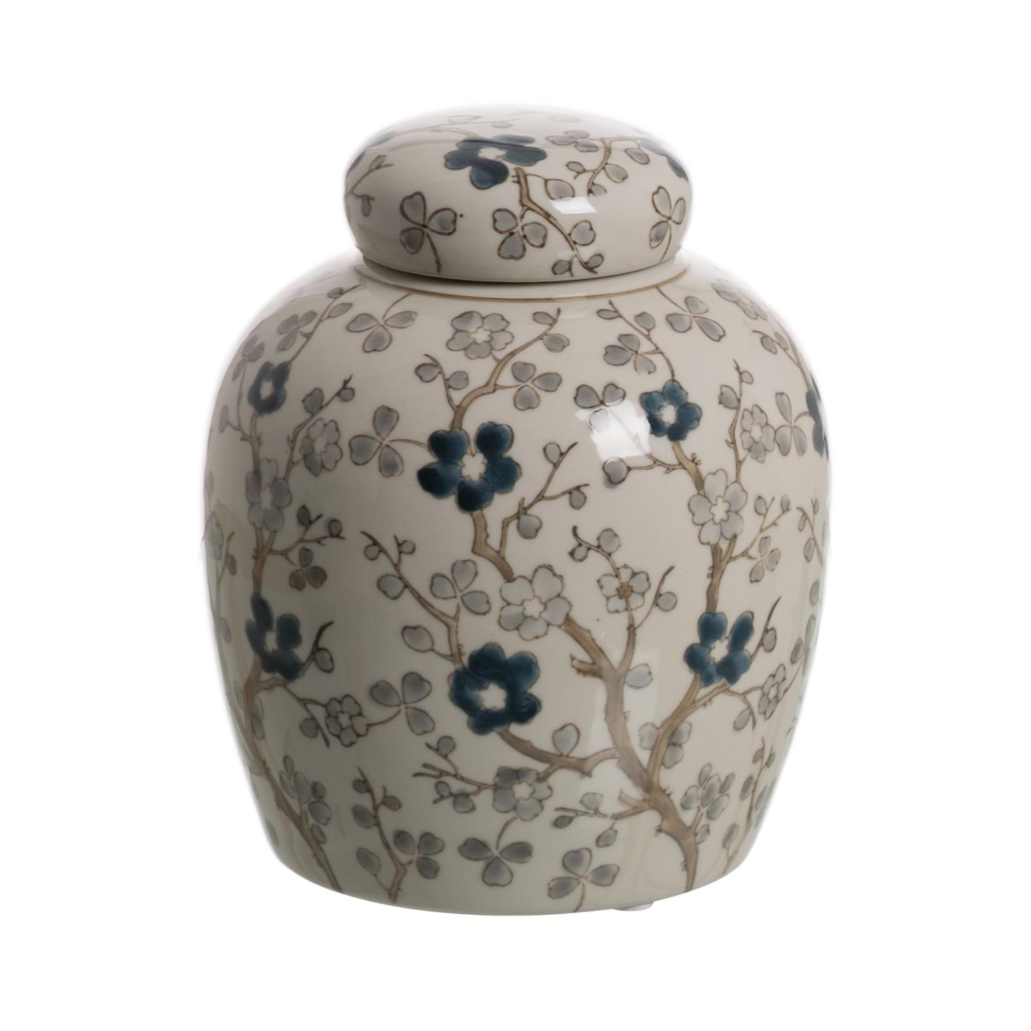 Jar White/Blue/Grey 17xh19cm 613453