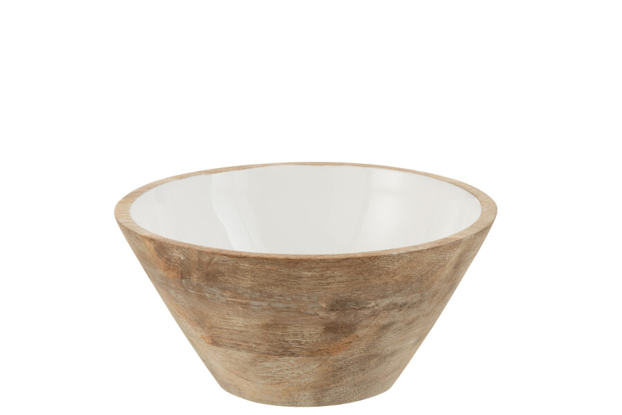 Bowl Mango Wood WhIte 23x23xh12cm 1619