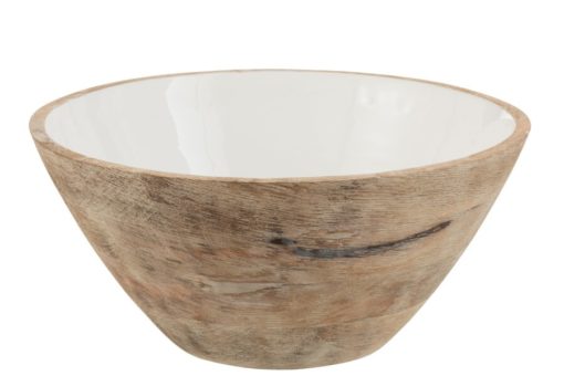 Bowl Mango Wood White 30x30xh13cm 16201620