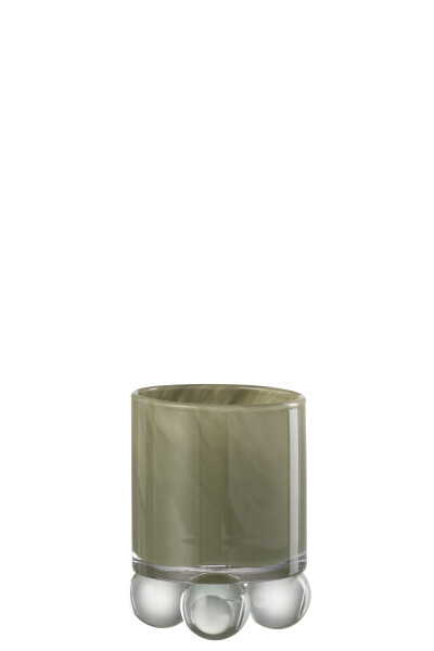 Tealight Holder Green 10,5xh14cm 48711