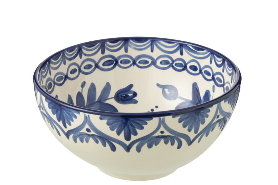 Bowl Granada Blue & White  28xh14cm 52134