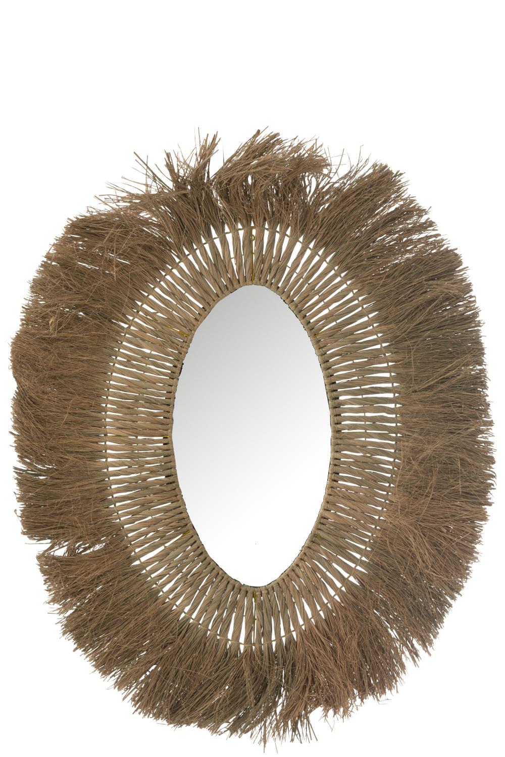 Mirror Oval Braided Grass Nat 74x3xh100cm 41504