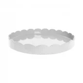 White Round Scallop Tray Tr7000