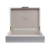 White Lacquer Box With Gold Bx1402