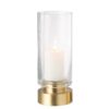 Candleholder "Pia" klart glass/ Brass 12xh31cm 48074