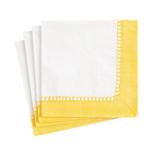 Napkin Yellow Linen Border 16512c