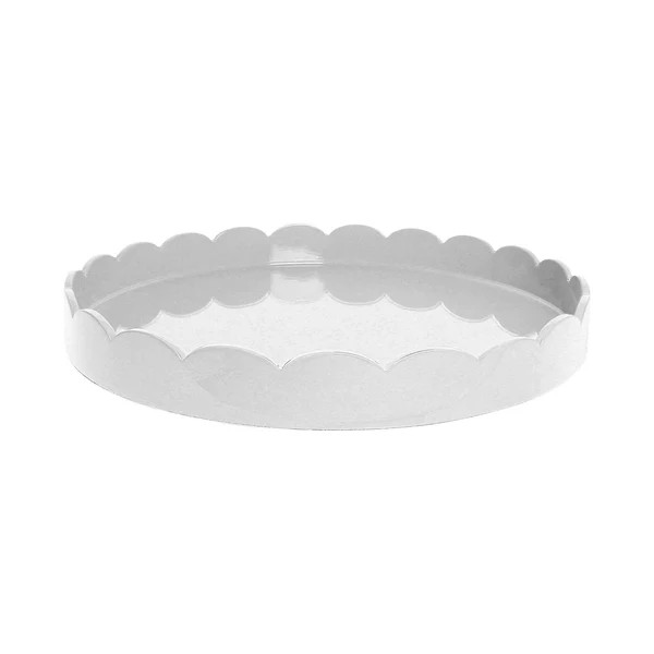 White Round Scallop Tray Tr7000