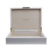 White Lacquer Box With Gold Bx1402