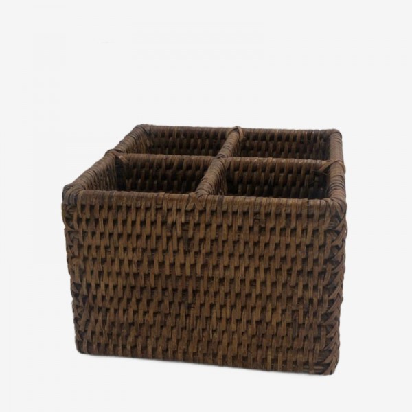 Sq rattan cutlery holder 1372188