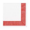 Napkin Ribbon Border Red 15961l