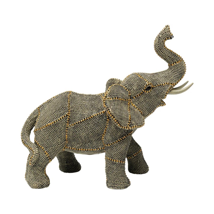 Deco Figurine Walking Elephant Pearls 24cm 56446