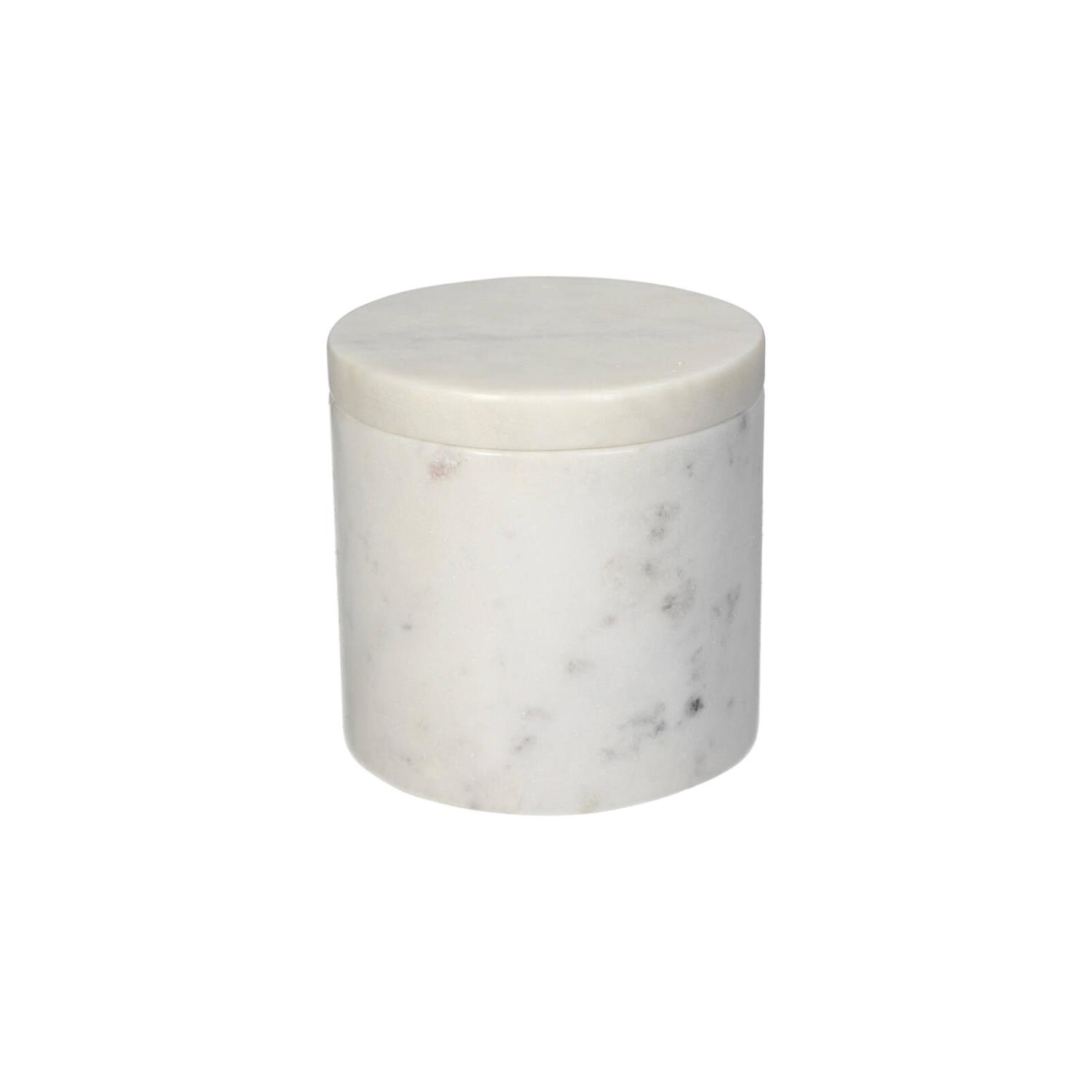 Cotton Jar Marble White 10x10x10cm Kal-4145
