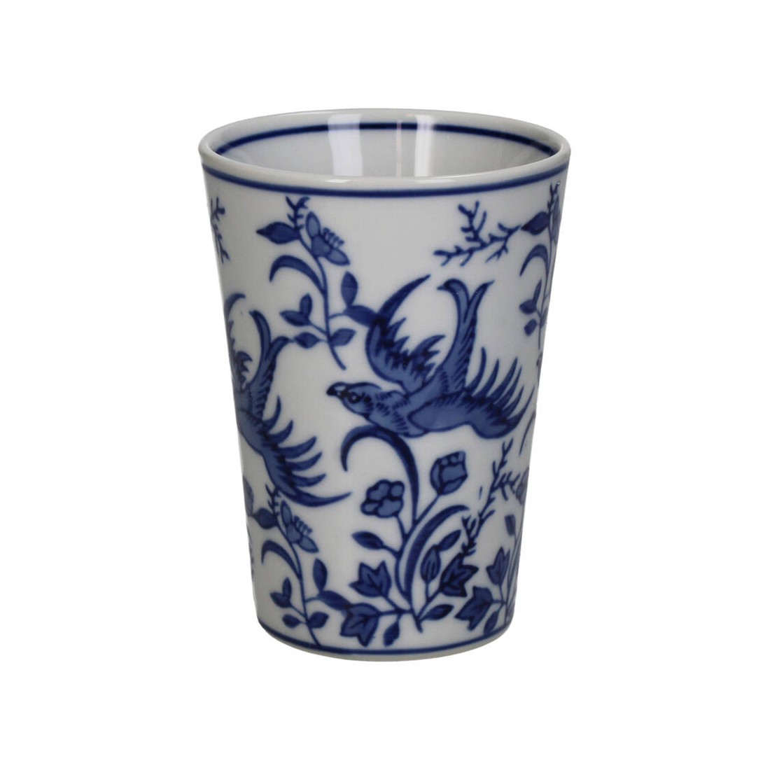 Toothbrush Holder Blue & White 8xh11cm Kal-4205