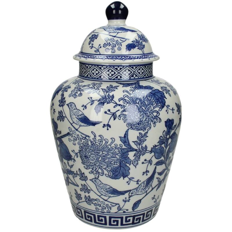 Jar Blue & White 18x18xh35cm Xet-5219