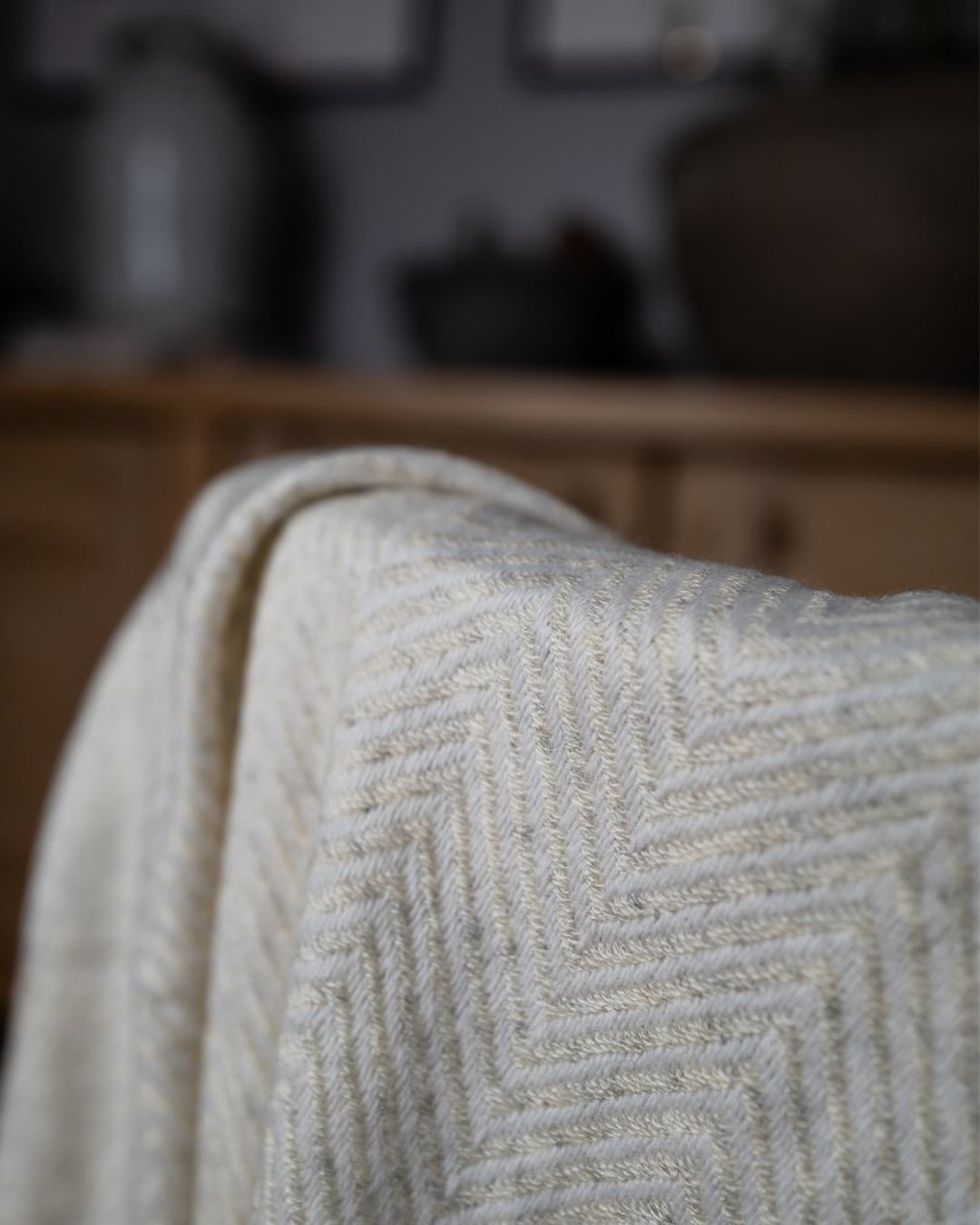 Chasmere Plaid Beige Herringbone 100x200cm