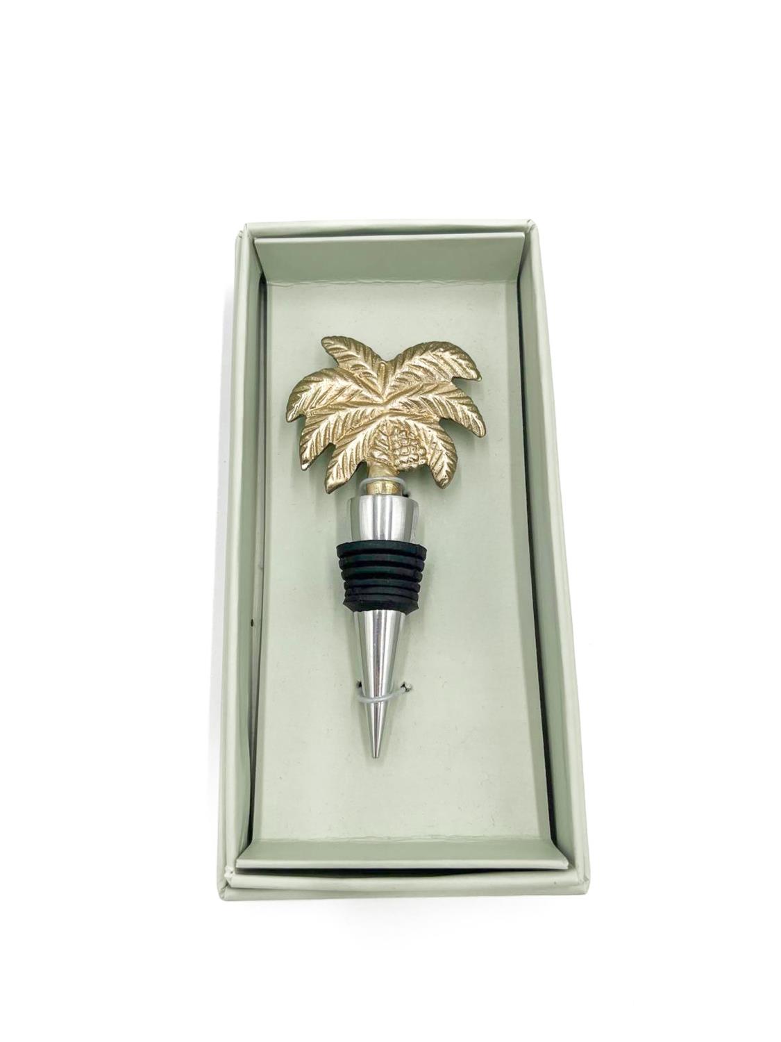 Bottle Stopper Palmtree Matt Brass Dia071bb