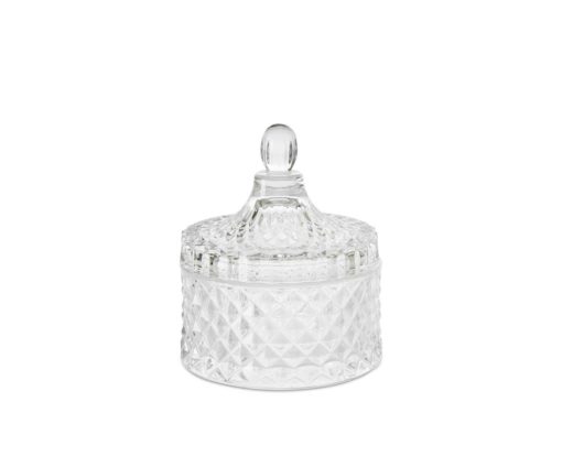 Diamond Glass Box ø10,5x13cm cr 258002