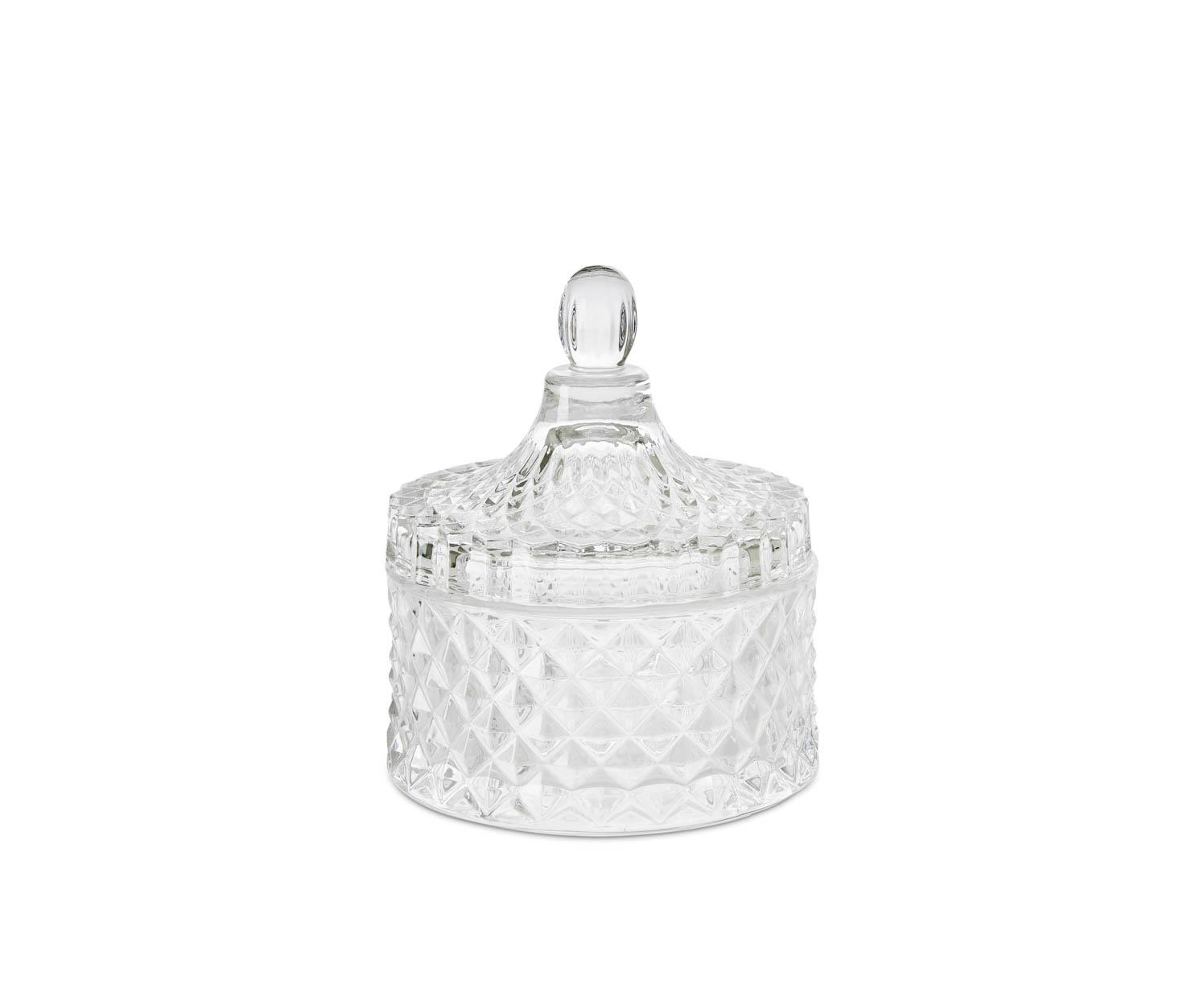 Diamond Glass Box ø10,5x13cm cr 258002