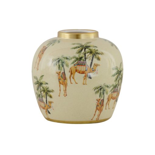 Vase Tinghir Beige Green Ceramic 21xh21cm 155-673
