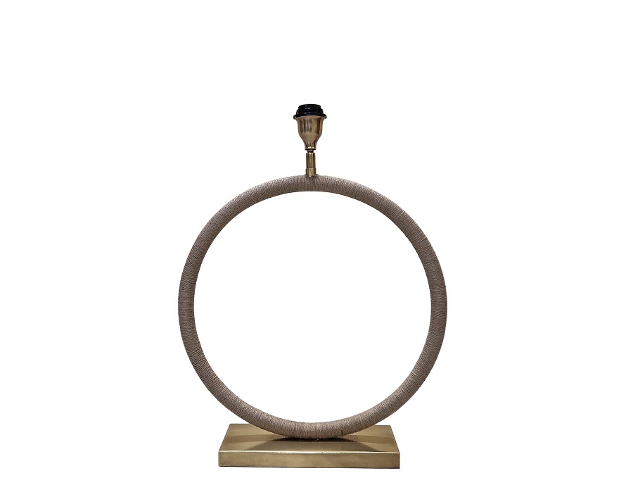 Lamp Circle Ant. Gold Natural Rope 47xh58cm 490-035