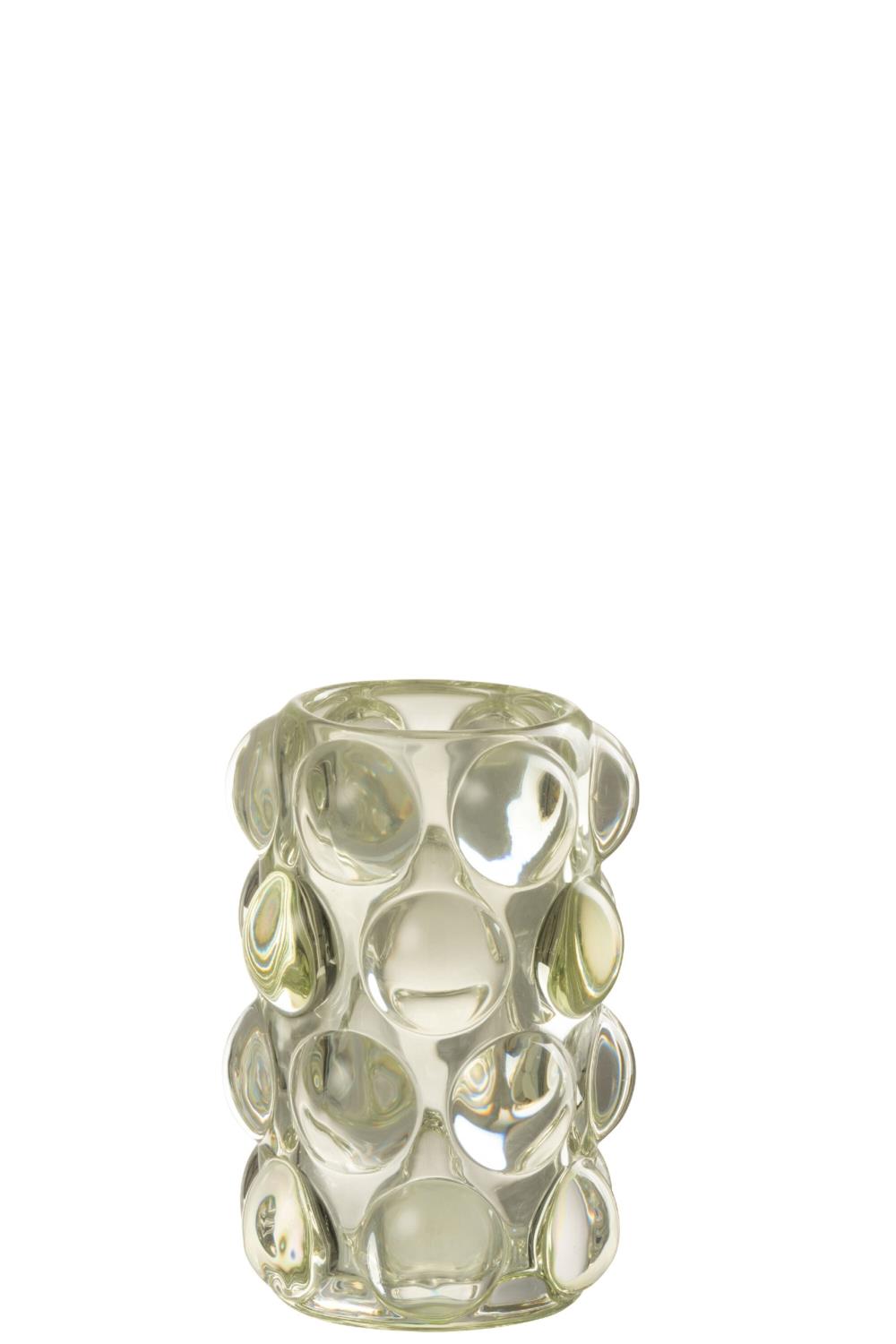 Tealight Holder Glass Green 8x12cm 30344