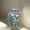 Tea Jar Green & Blue 15xh20cm