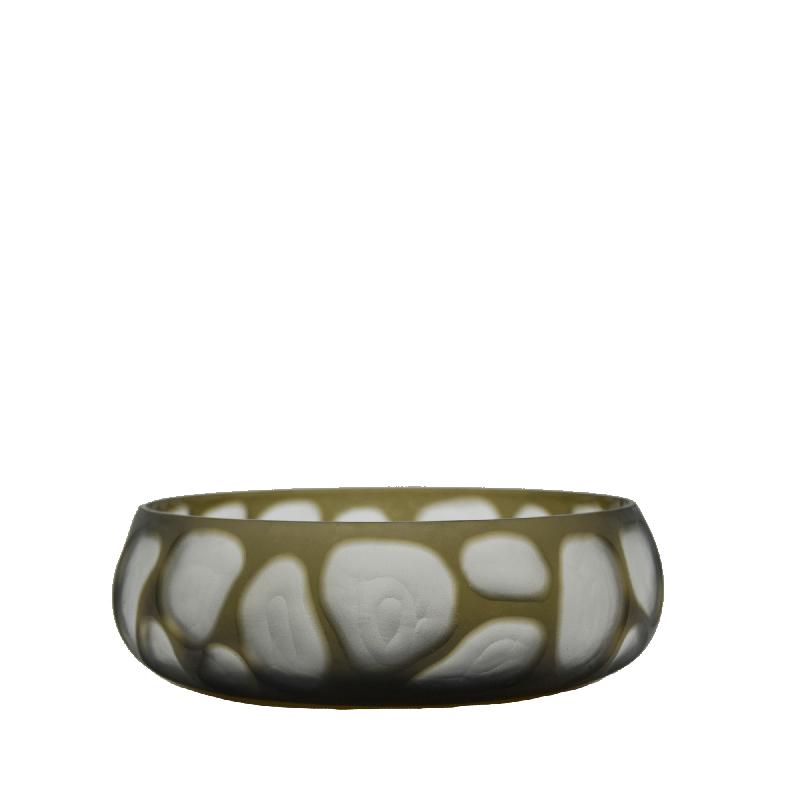 Glass Bowl Green Carved Glass 724997