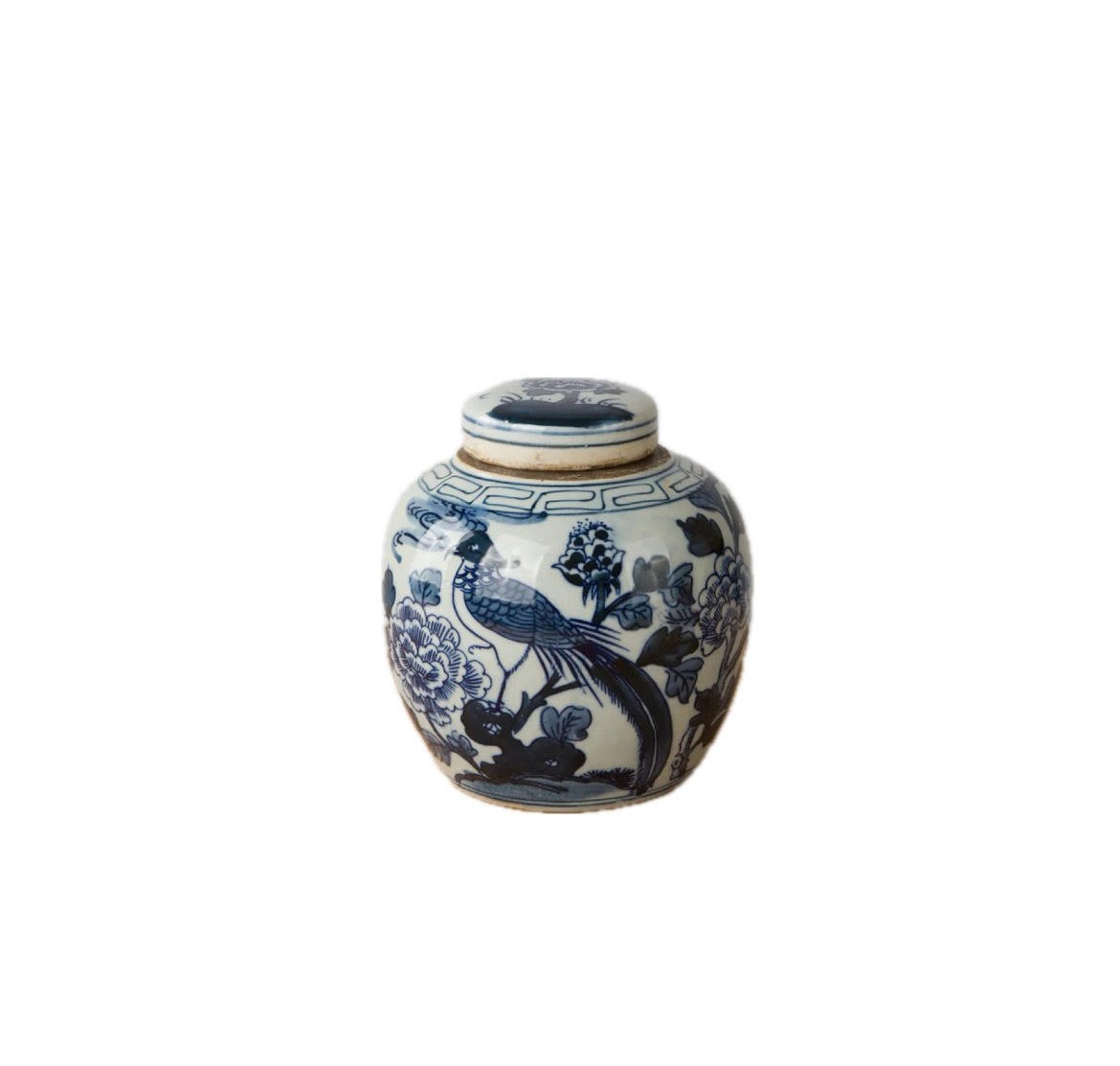 Chinoiserie Tea Jar Blue & White  14xh15cm