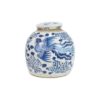 Chinoiserie Tea Jar Bird Blue & White 24xh25cm