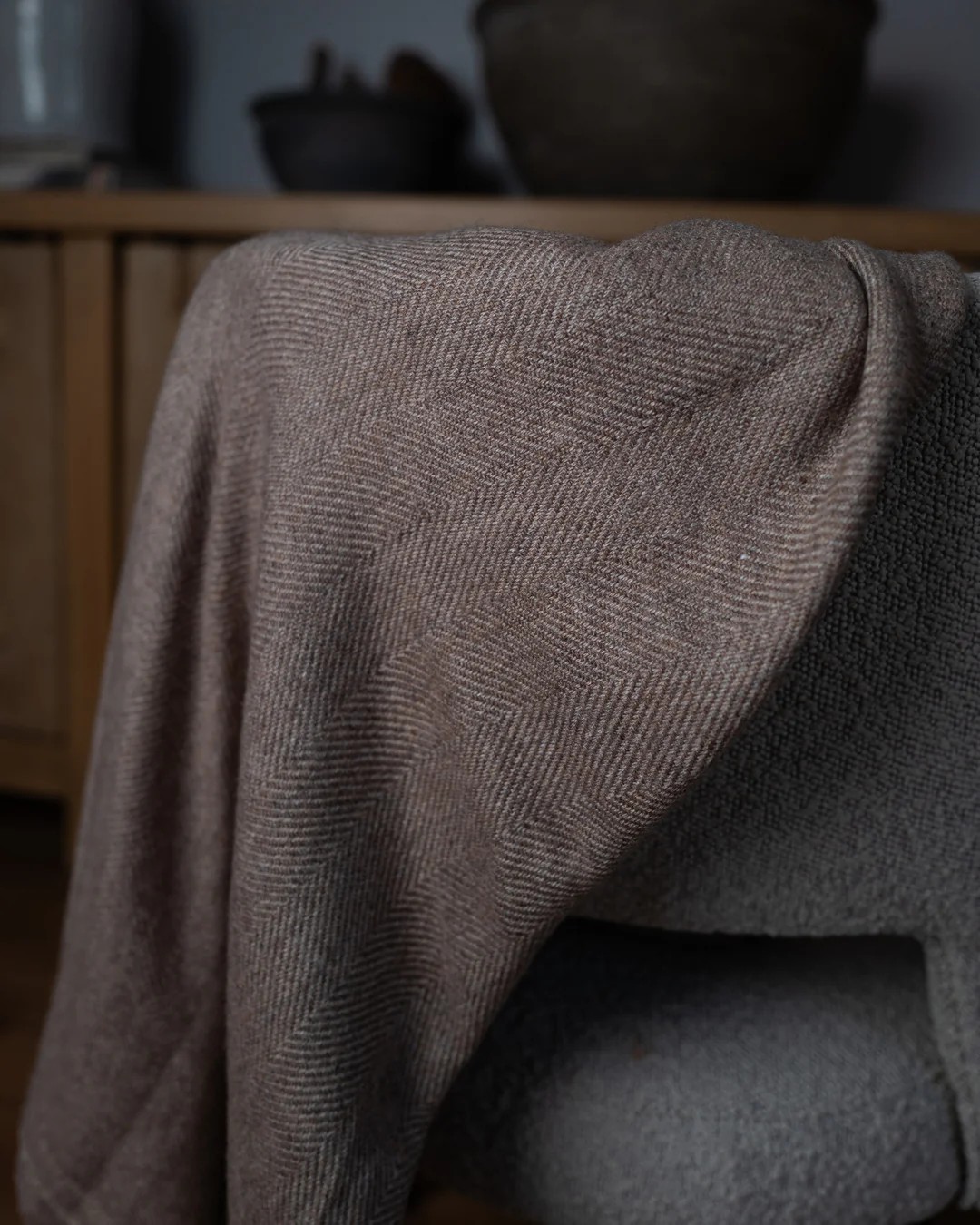 Cashmere Plaid Light Brown Herringbone 100x200cm