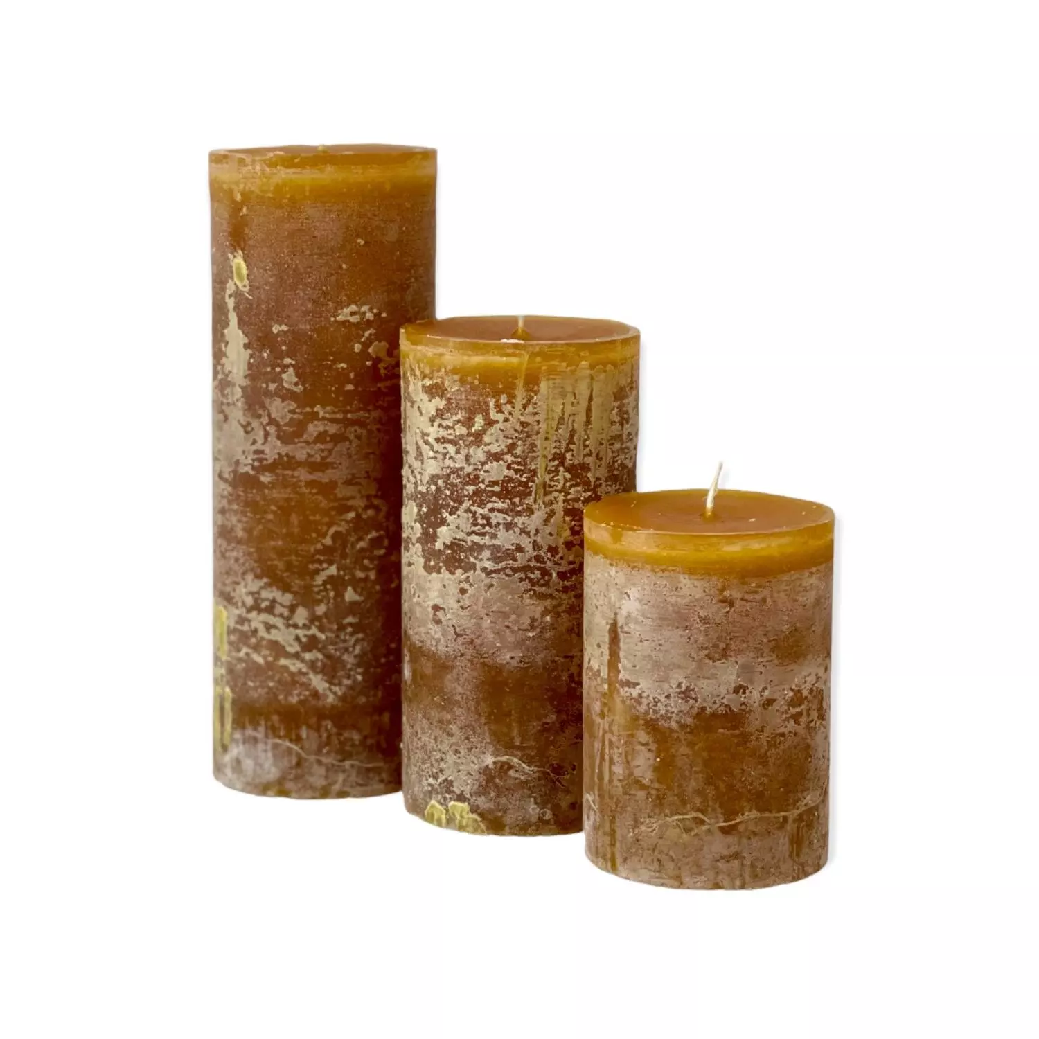 Cylinder Candle Old Ochre 8,5x15cm C20891