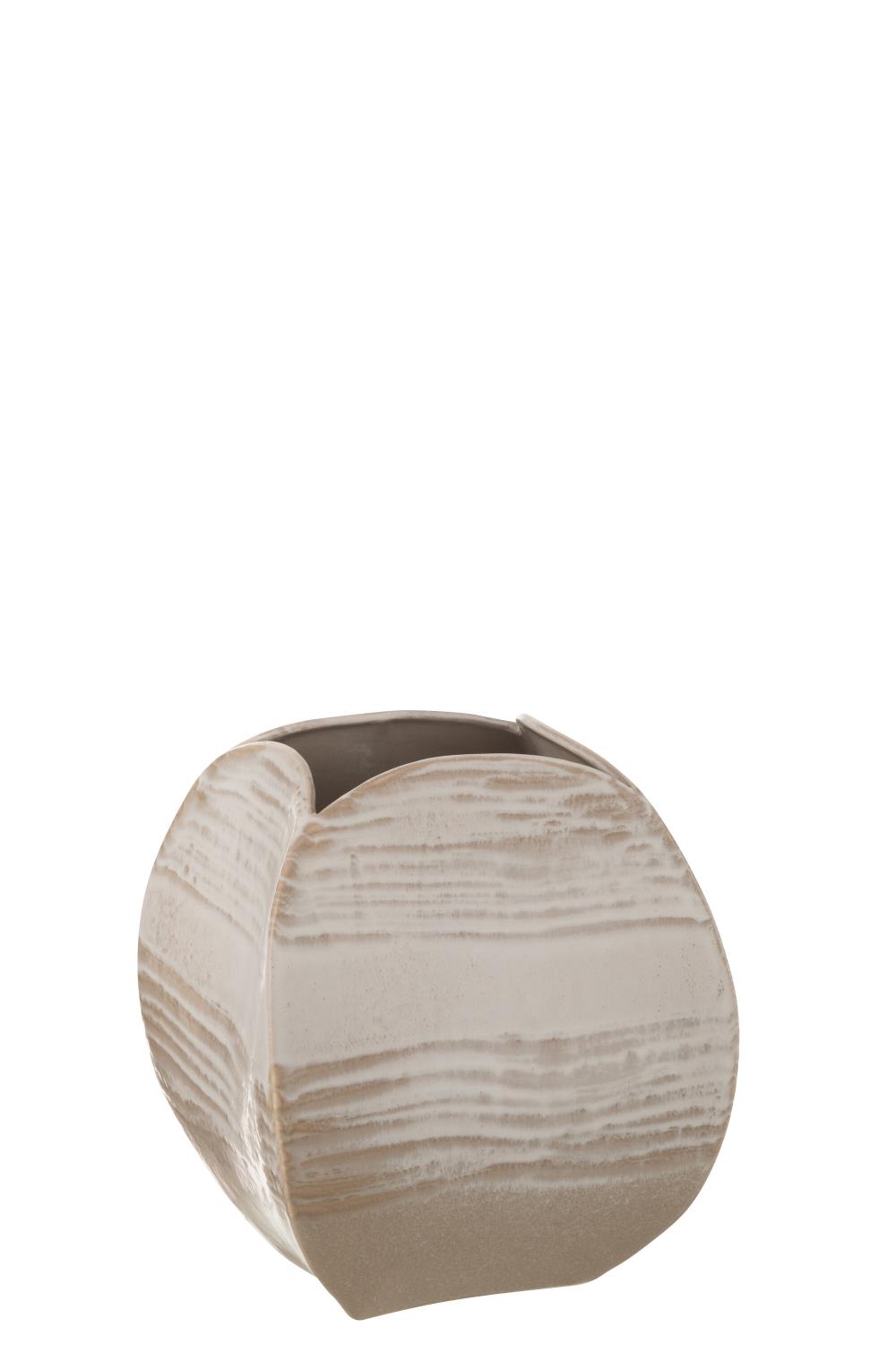 Vase Ceramic Beige 23x22xh26,5cm 48312