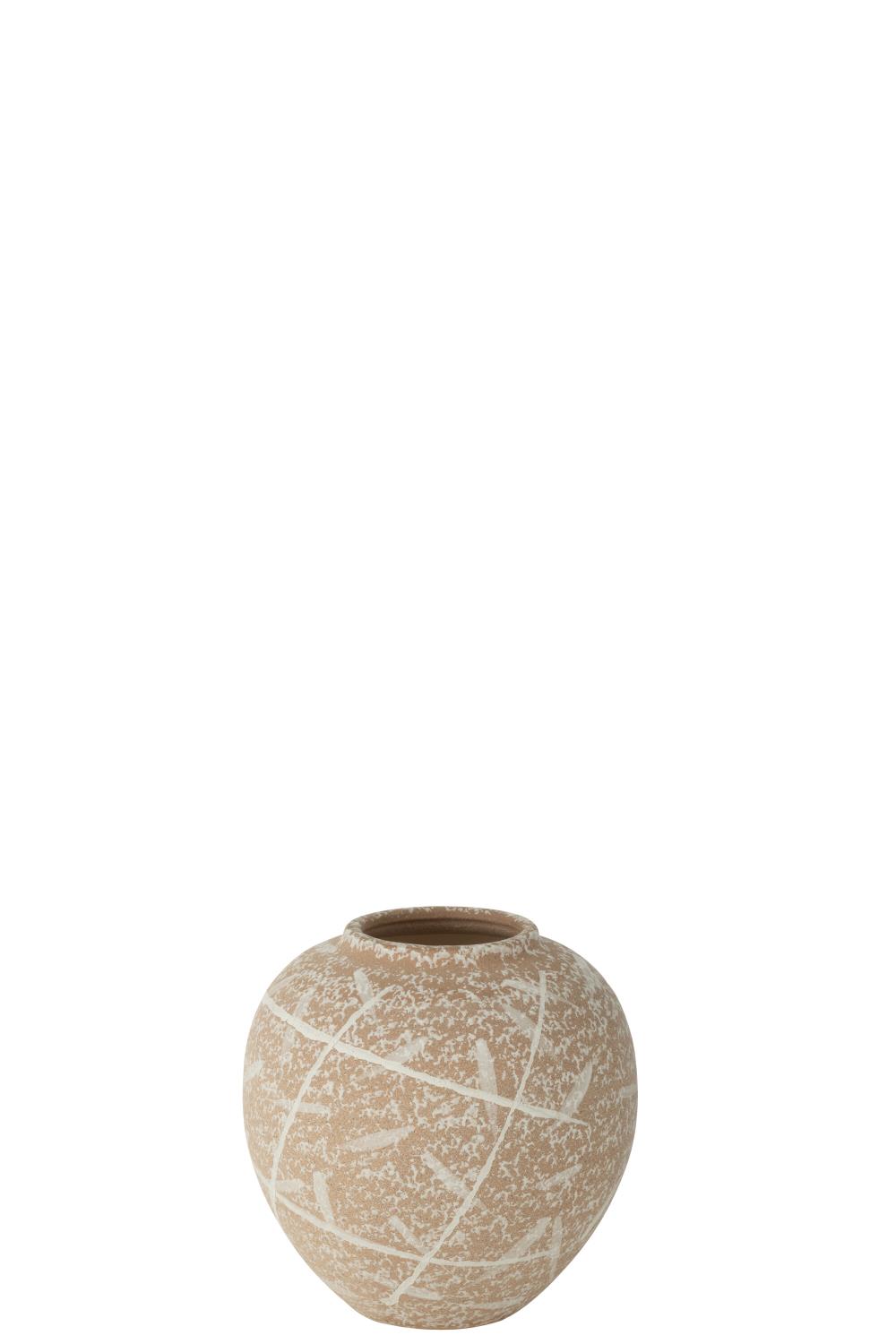 Vase Dune Beige White 21x21cm 53144