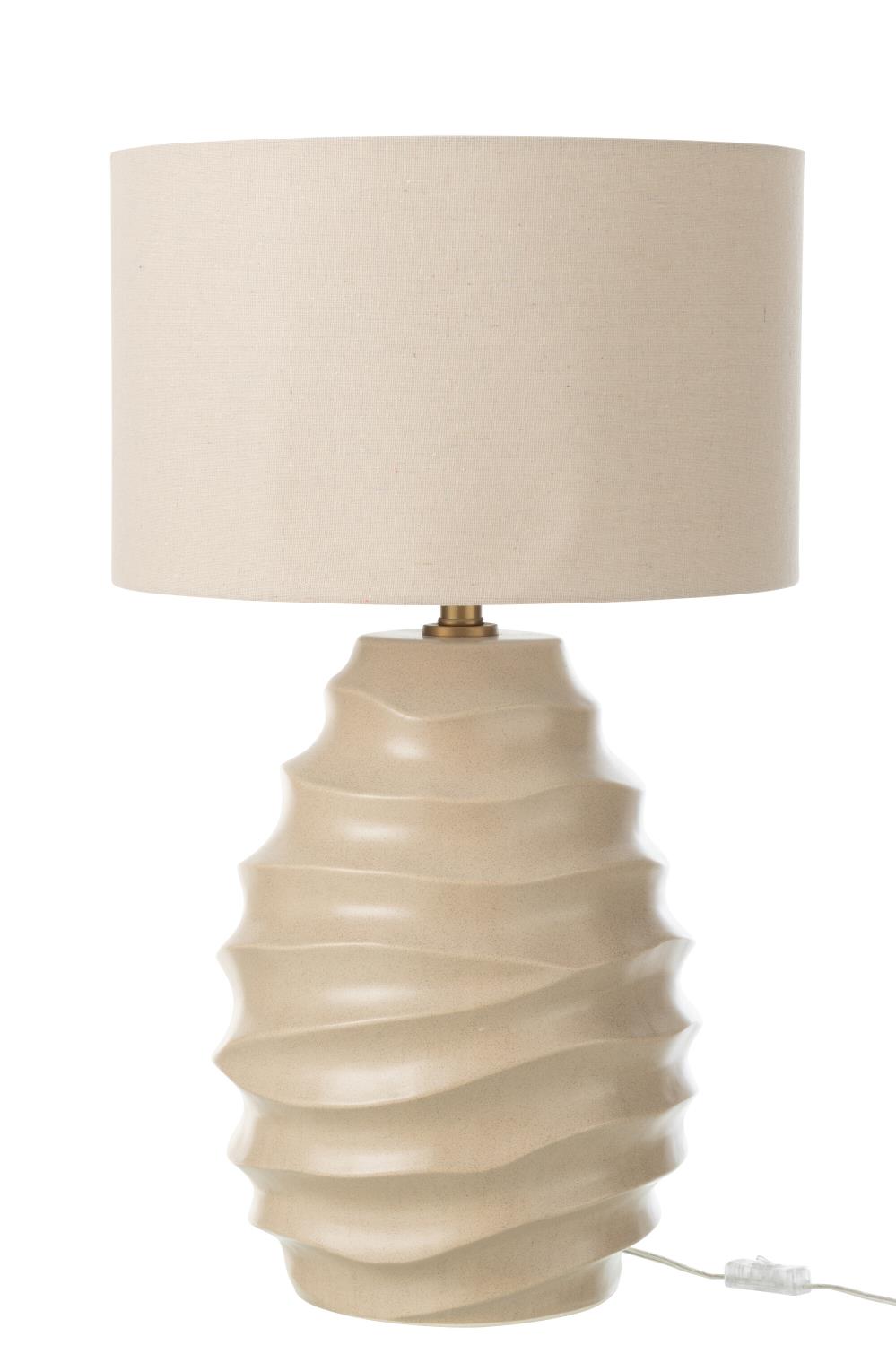 Table Lamp Waving Ceramic Beige 40xh68cm 53864